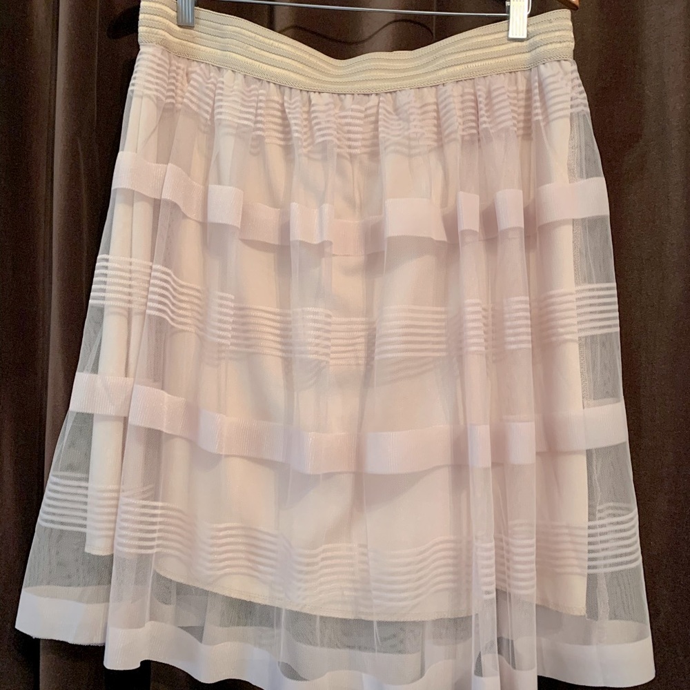 Blush pink sheer skirt